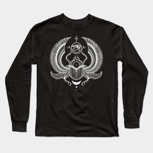 Sacred Scarab. Egyptian Beetle Long Sleeve T-Shirt